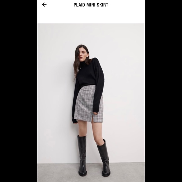 NWOT Zara Plaid Mini Skirt, Medium - Picture 3 of 6